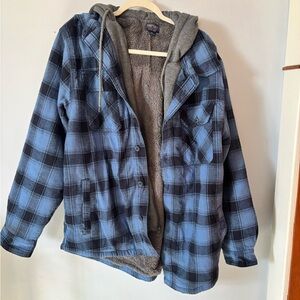 Smith’s Workwear Zip Up Flannel Hooded Jacket